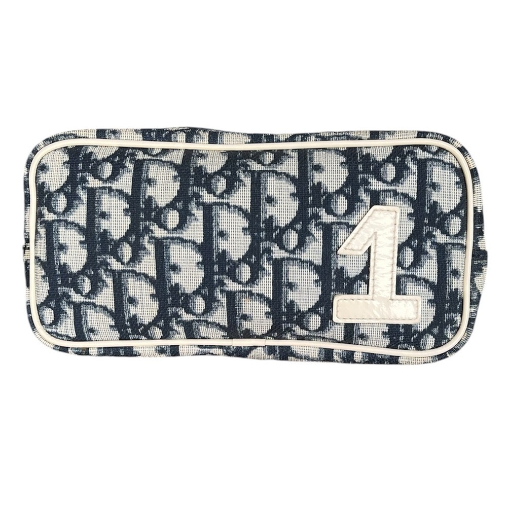 Christian Dior Y2K Trotter 1 Cosmetic Navy,White Pouch PNC Rare Oblique EUC - Picture 10 of 11